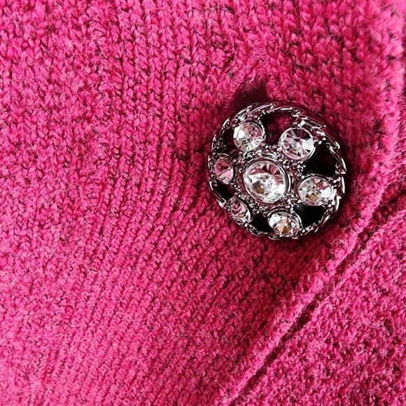 Penningtons Hot Pink Slub Cardigan Jewel Buttons Size  4X New - Picture 5 of 14